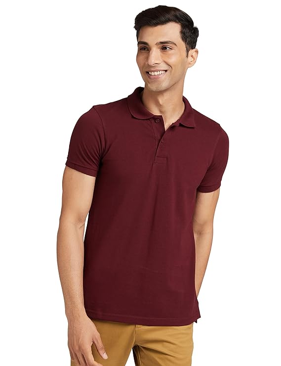 Xauva Fashion Premium Polo Maroon Collar T-Shirt