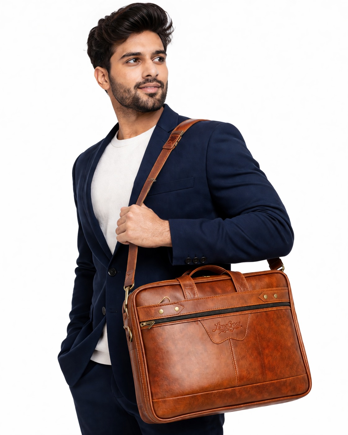 Xauva Laptop Messenger Office Bag Briefcase for Work for Men (LB6050-TAN)