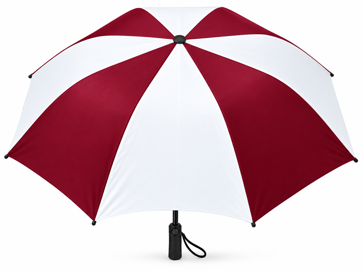 XAUVA White and Maroon Promotional Hand Umbrella With Branding  | Manual